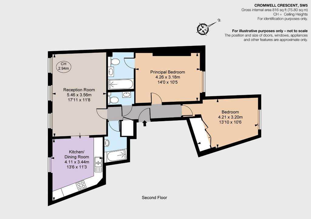 2 bedroom flat to rent - floorplan