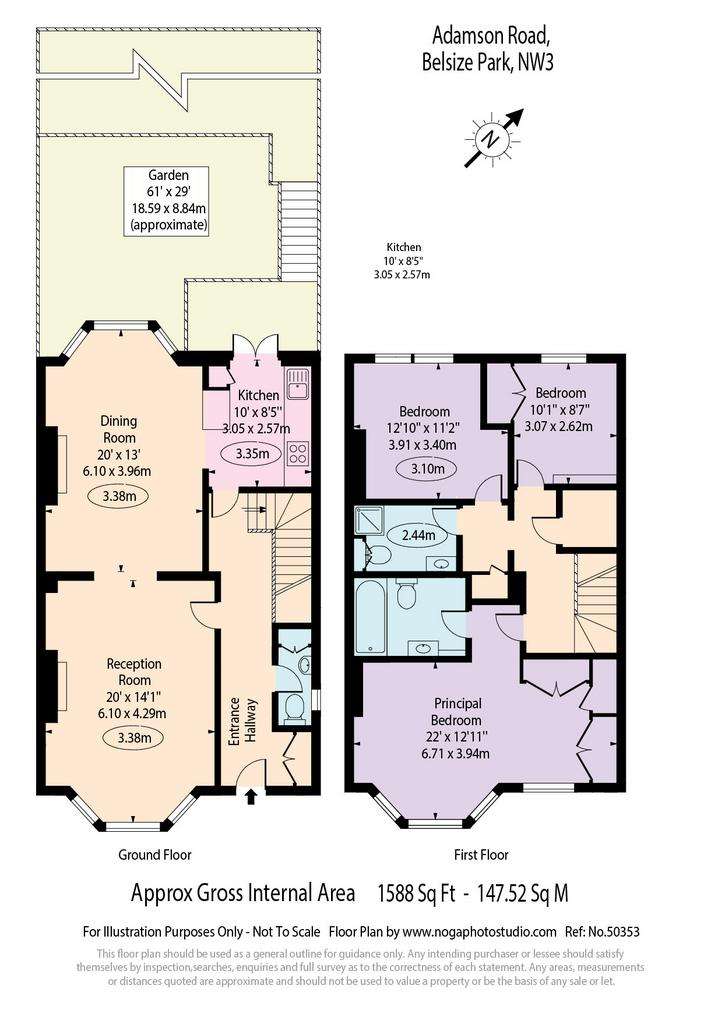 3 bedroom flat for sale - floorplan