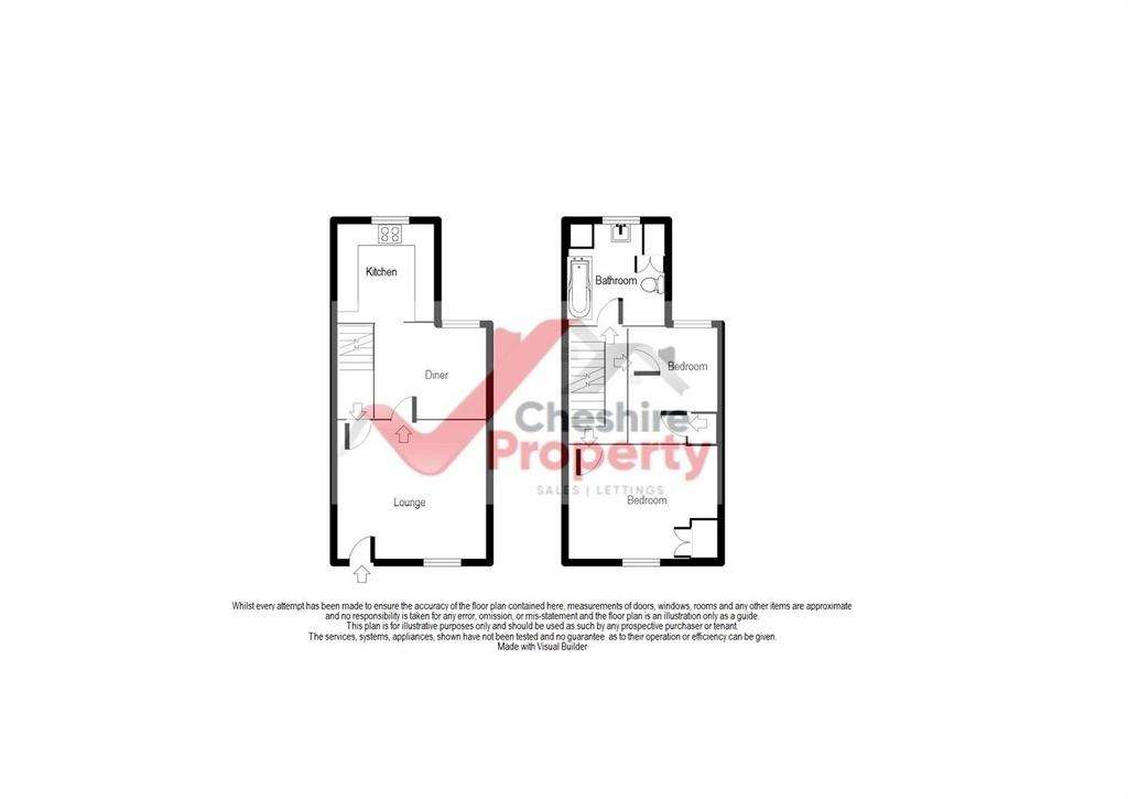 2 bedroom terraced house for sale - floorplan