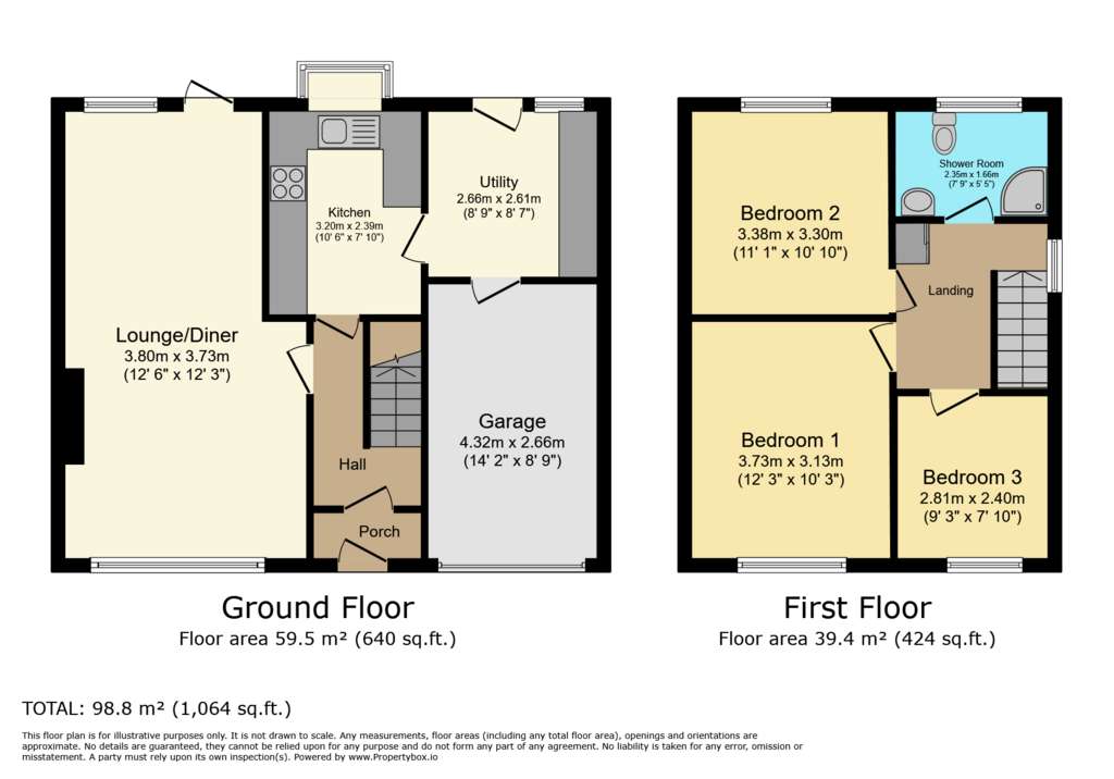 3 bedroom semi-detached house for sale - floorplan