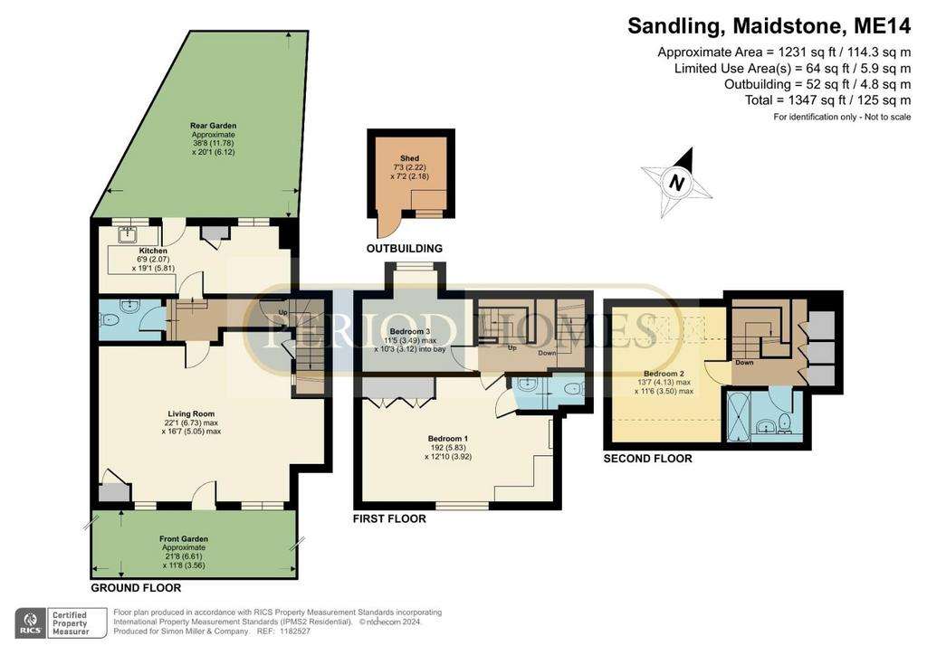 3 bedroom terraced house for sale - floorplan