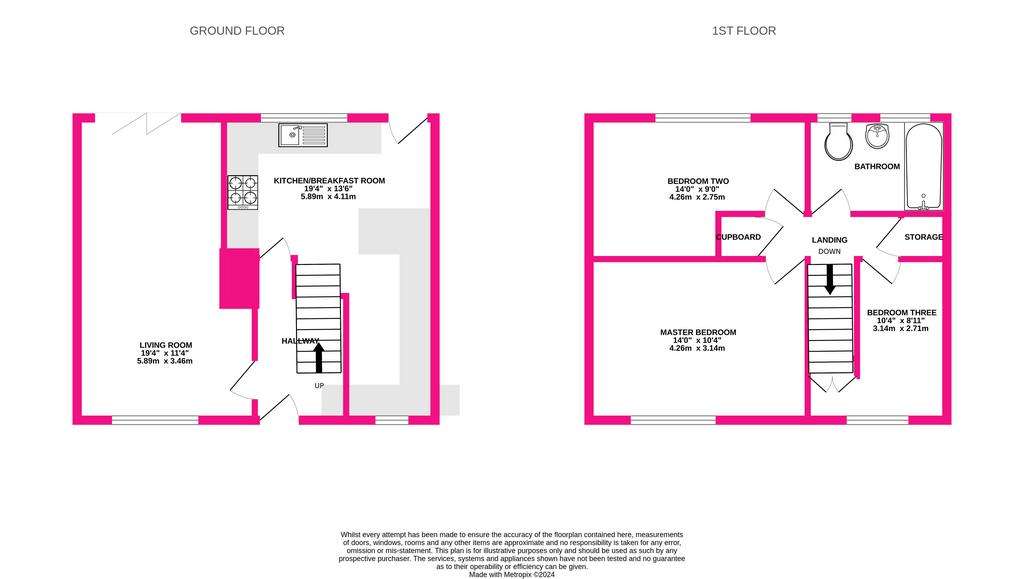 3 bedroom end of terrace house for sale - floorplan