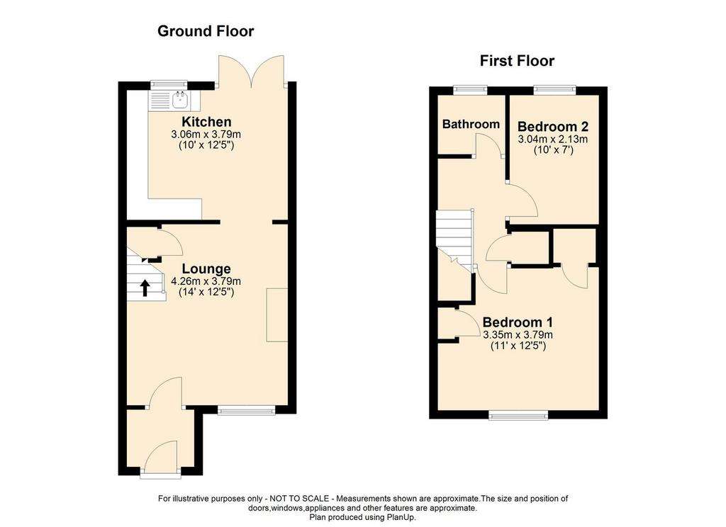 2 bedroom terraced house for sale - floorplan