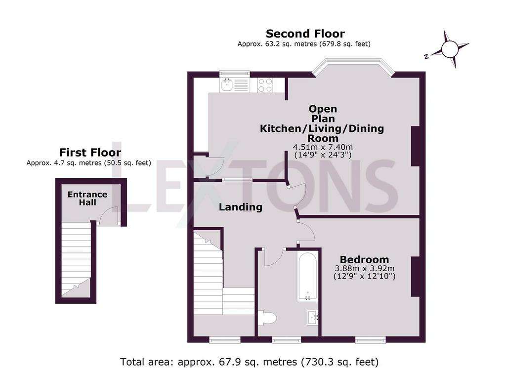 1 bedroom flat to rent - floorplan