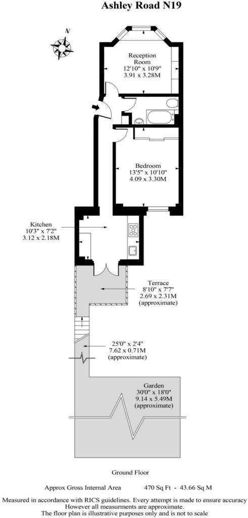 1 bedroom flat for sale - floorplan