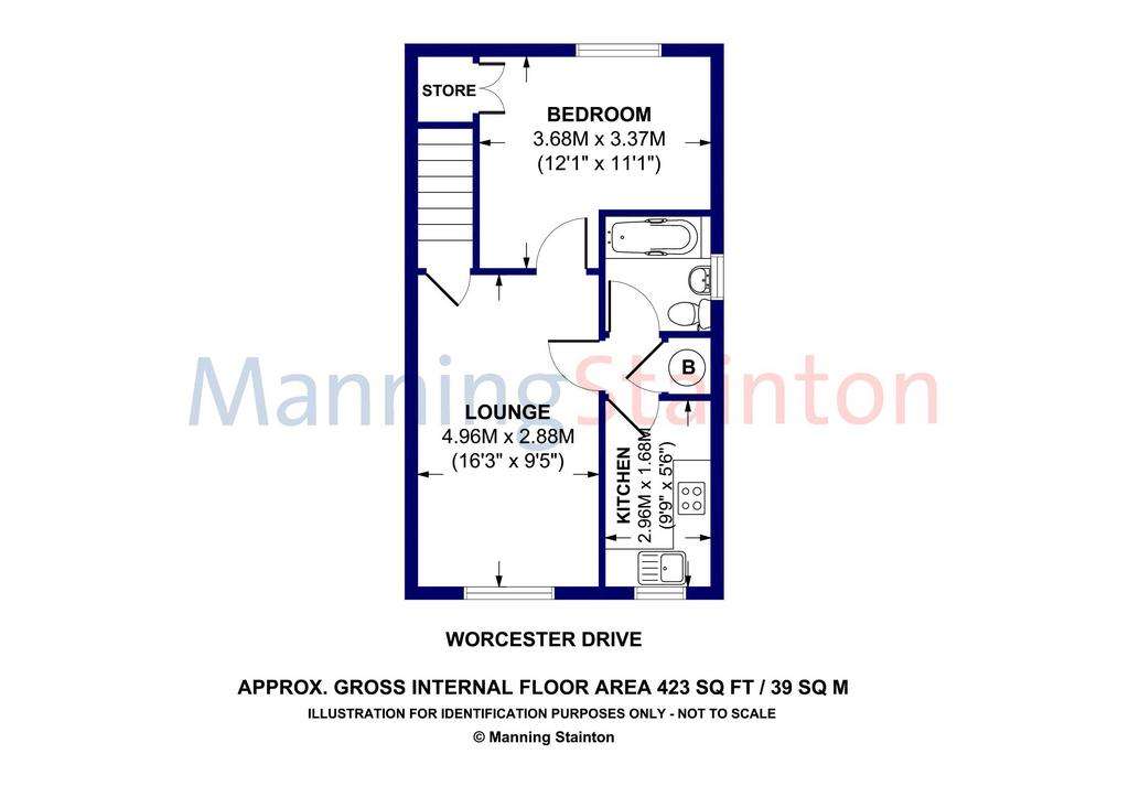 1 bedroom flat for sale - floorplan