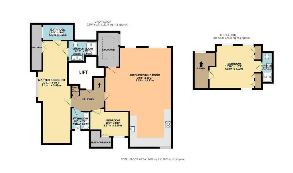 3 bedroom penthouse apartment to rent - floorplan