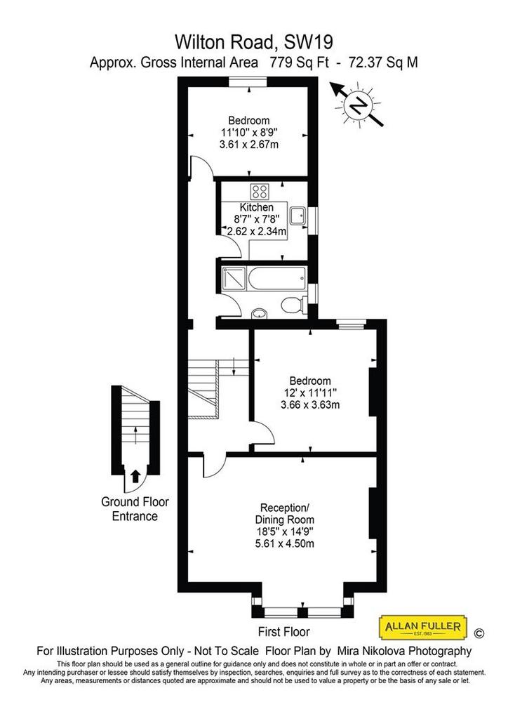 2 bedroom flat to rent - floorplan