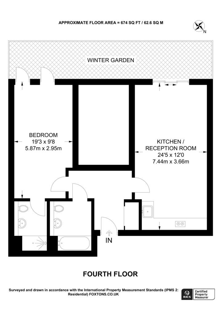 1 bedroom flat to rent - floorplan