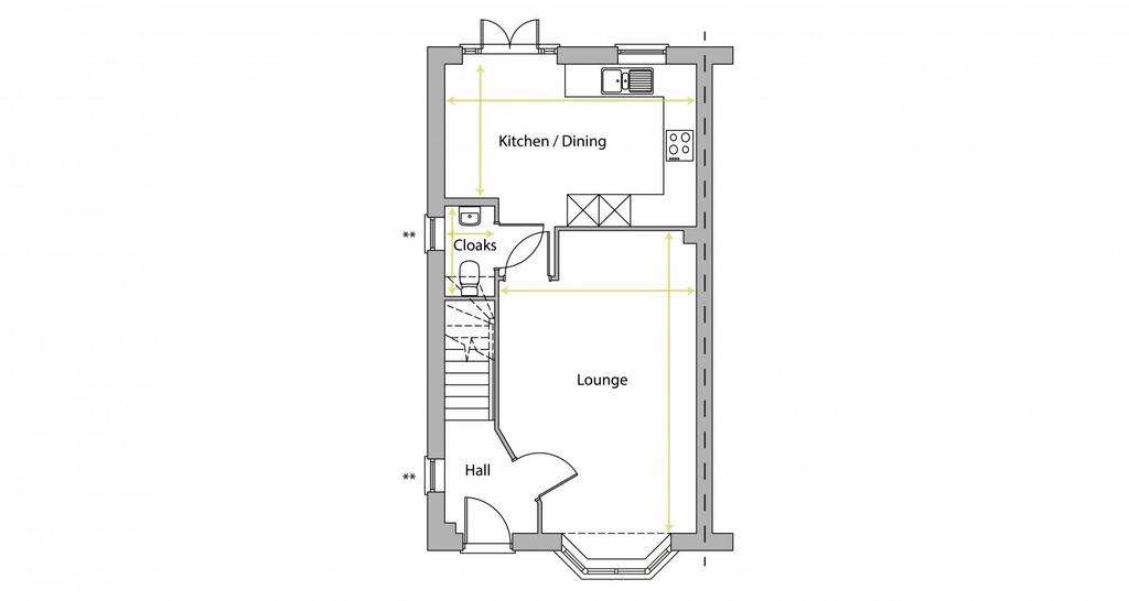 3 bedroom terraced house for sale - floorplan