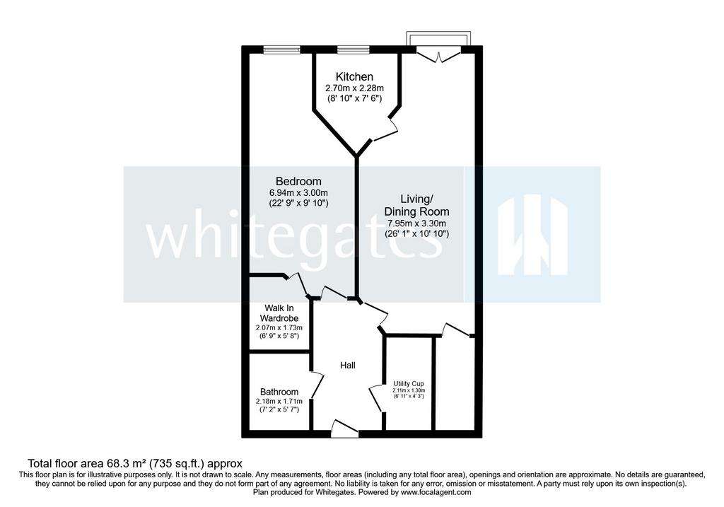 1 bedroom flat for sale - floorplan