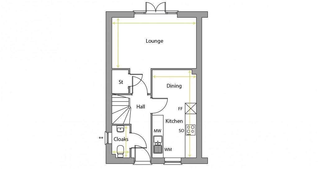 2 bedroom terraced house for sale - floorplan