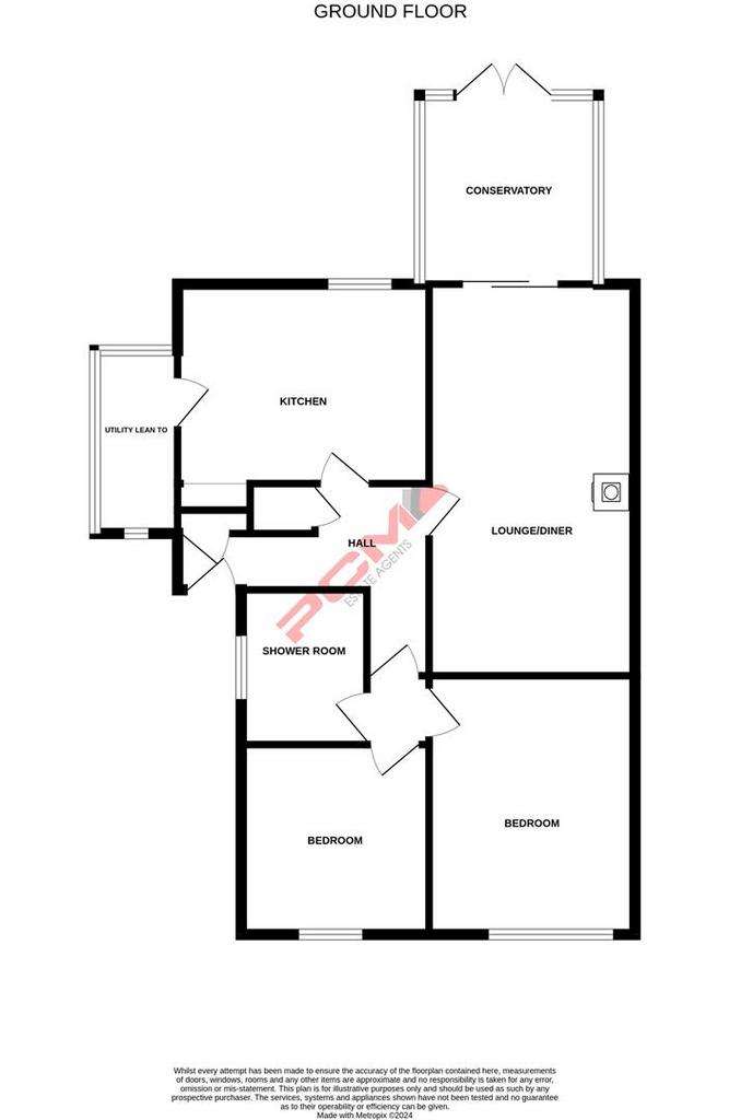 2 bedroom semi-detached bungalow for sale - floorplan