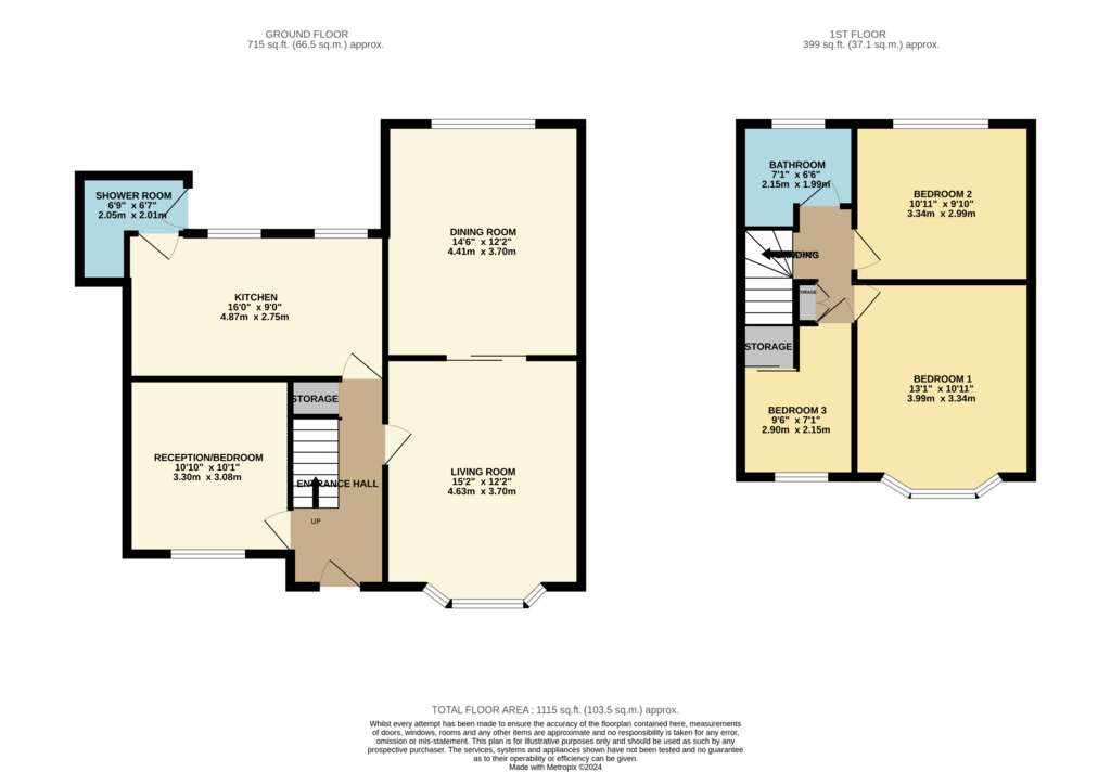 3 bedroom semi-detached house for sale - floorplan