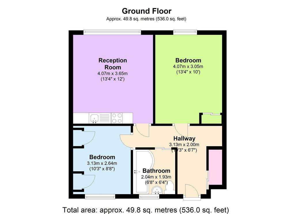 2 bedroom flat to rent - floorplan