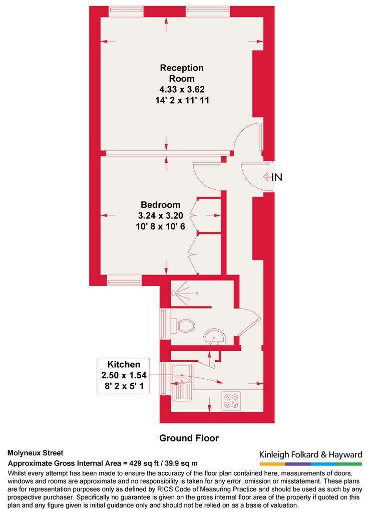 1 bedroom flat to rent - floorplan