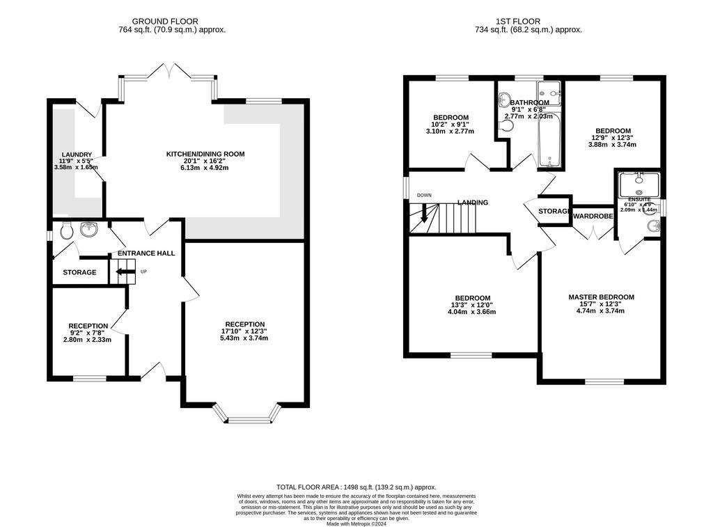 4 bedroom detached house to rent - floorplan