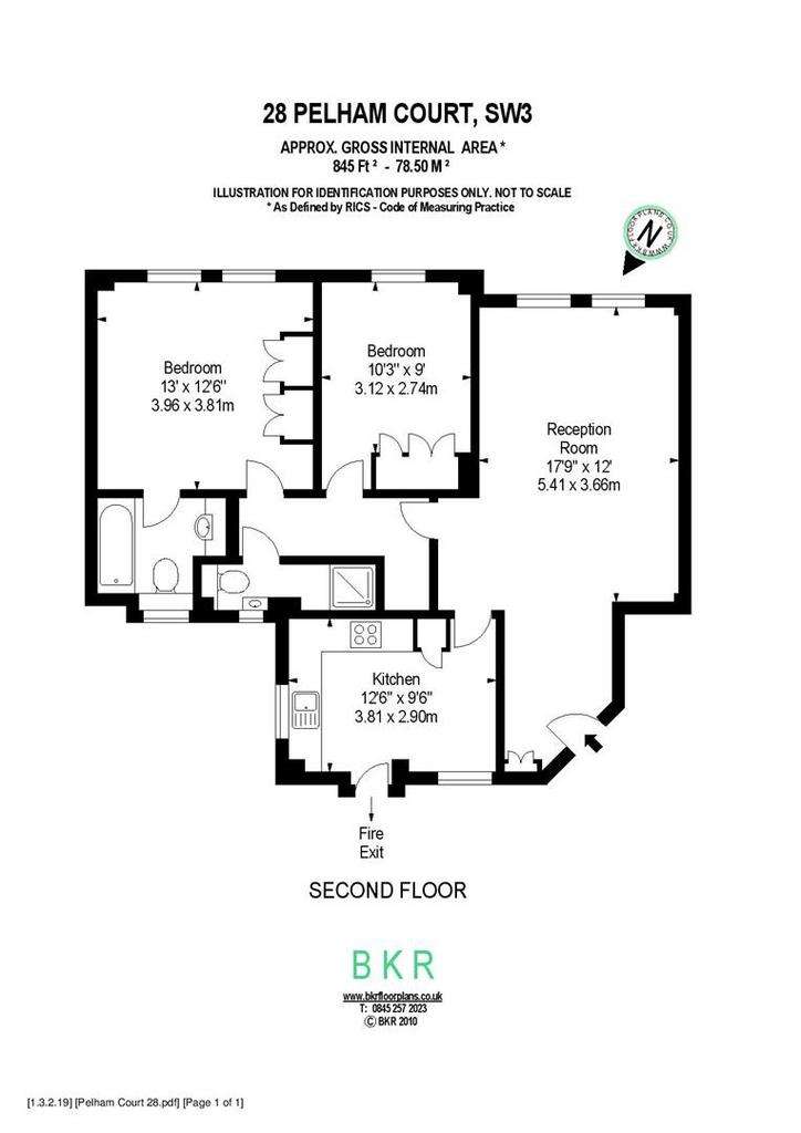 2 bedroom flat to rent - floorplan