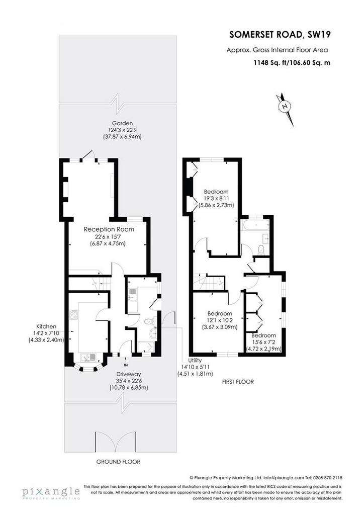 3 bedroom semi-detached house to rent - floorplan