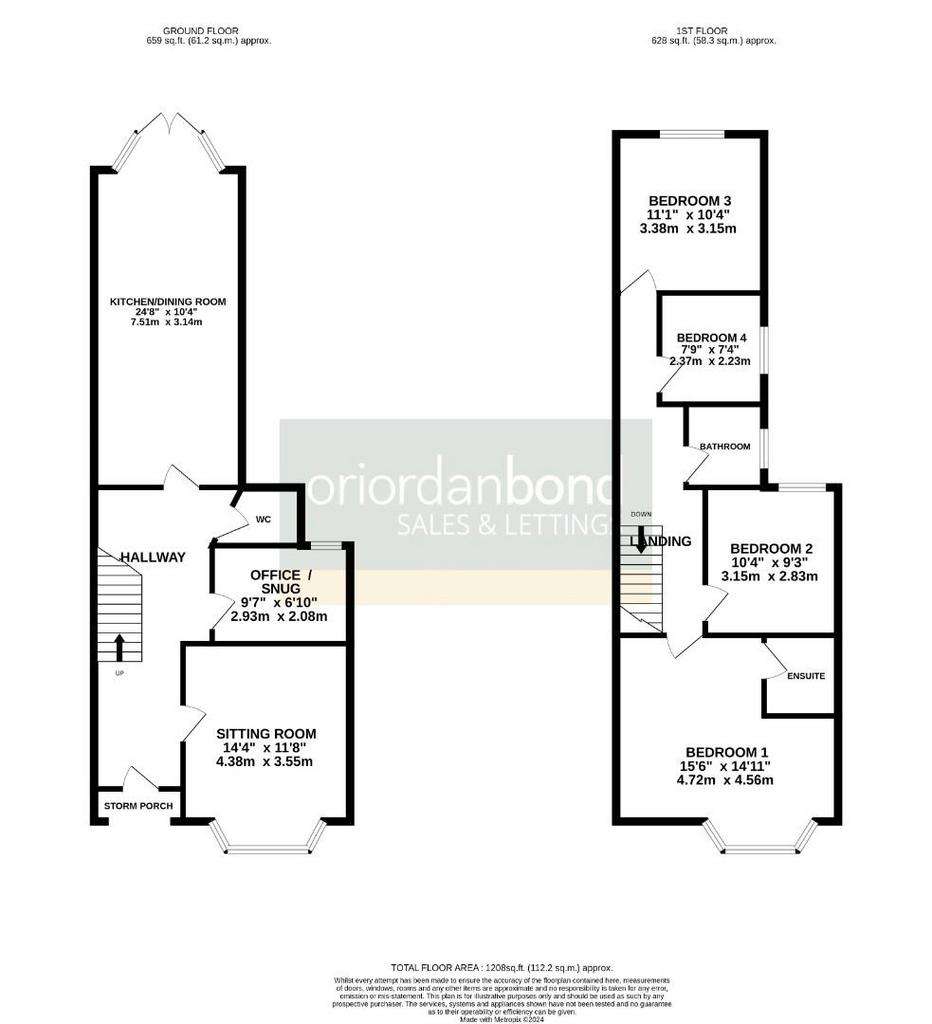 4 bedroom town house for sale - floorplan