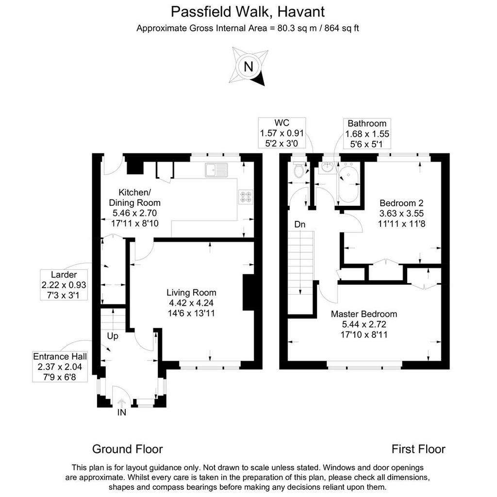 2 bedroom semi-detached house for sale - floorplan