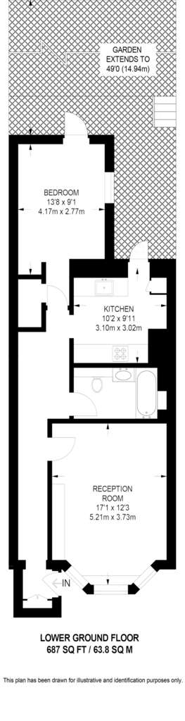 1 bedroom maisonette to rent - floorplan