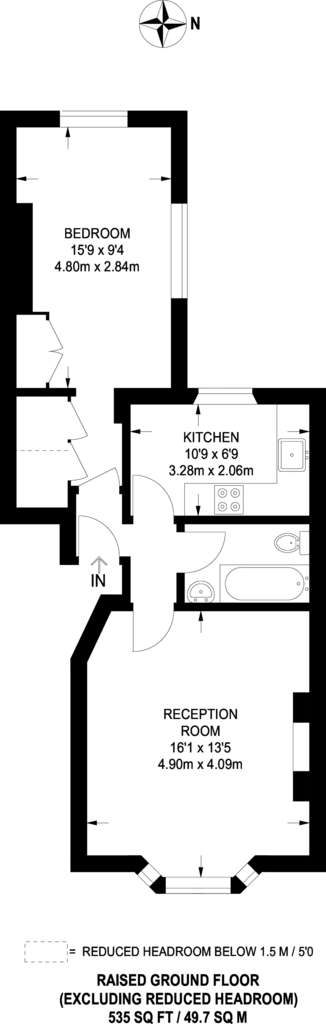 1 bedroom flat to rent - floorplan