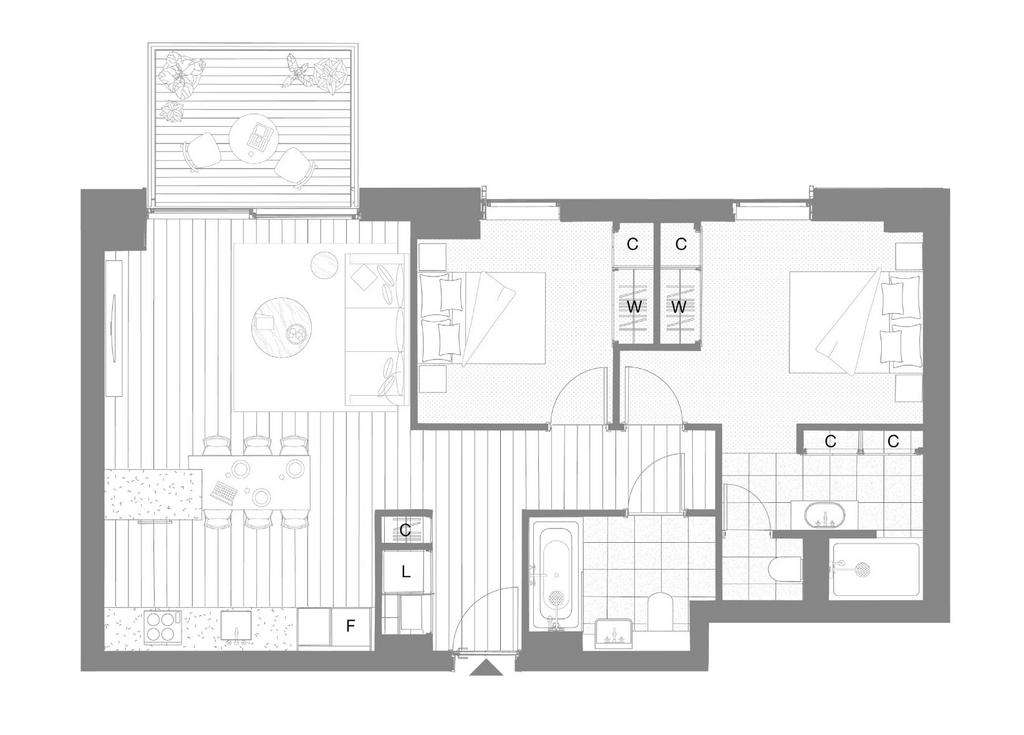 2 bedroom flat to rent - floorplan