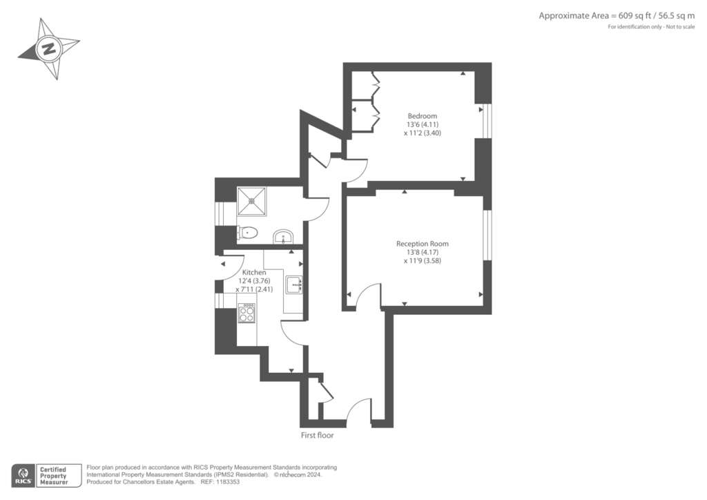 1 bedroom flat to rent - floorplan