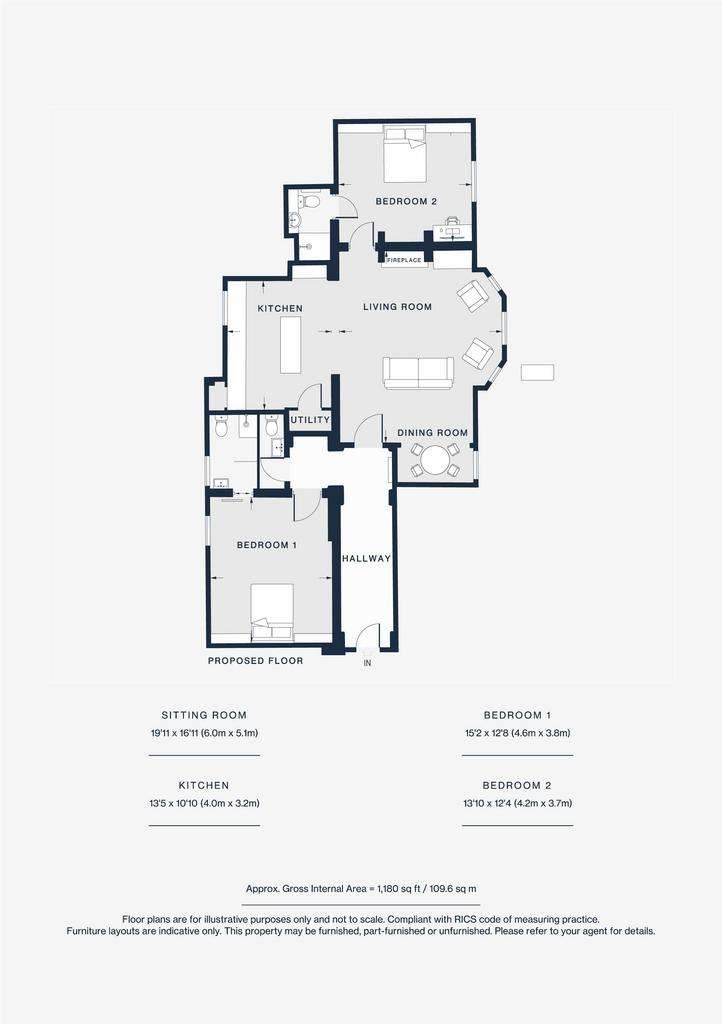 2 bedroom flat to rent - floorplan