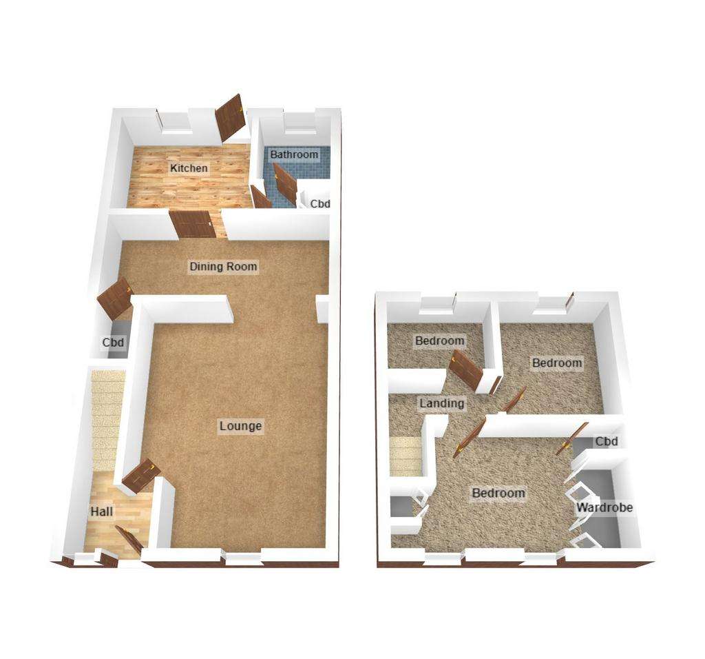 3 bedroom terraced house for sale - floorplan