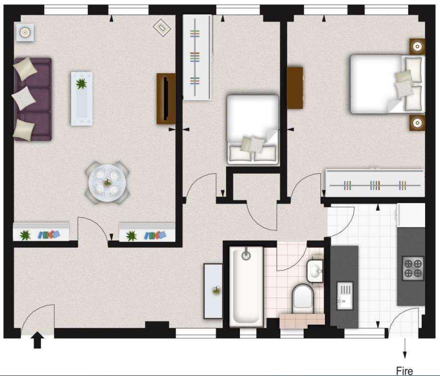 2 bedroom flat to rent - floorplan