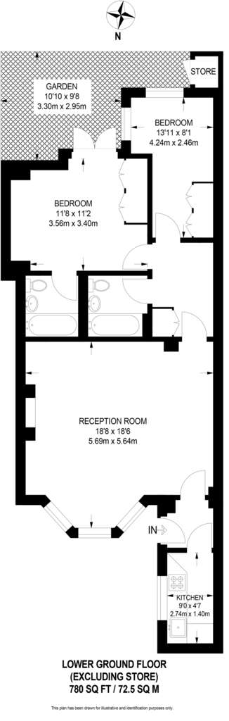 2 bedroom maisonette to rent - floorplan