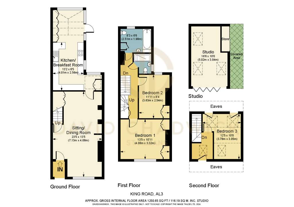 3 bedroom terraced house for sale - floorplan