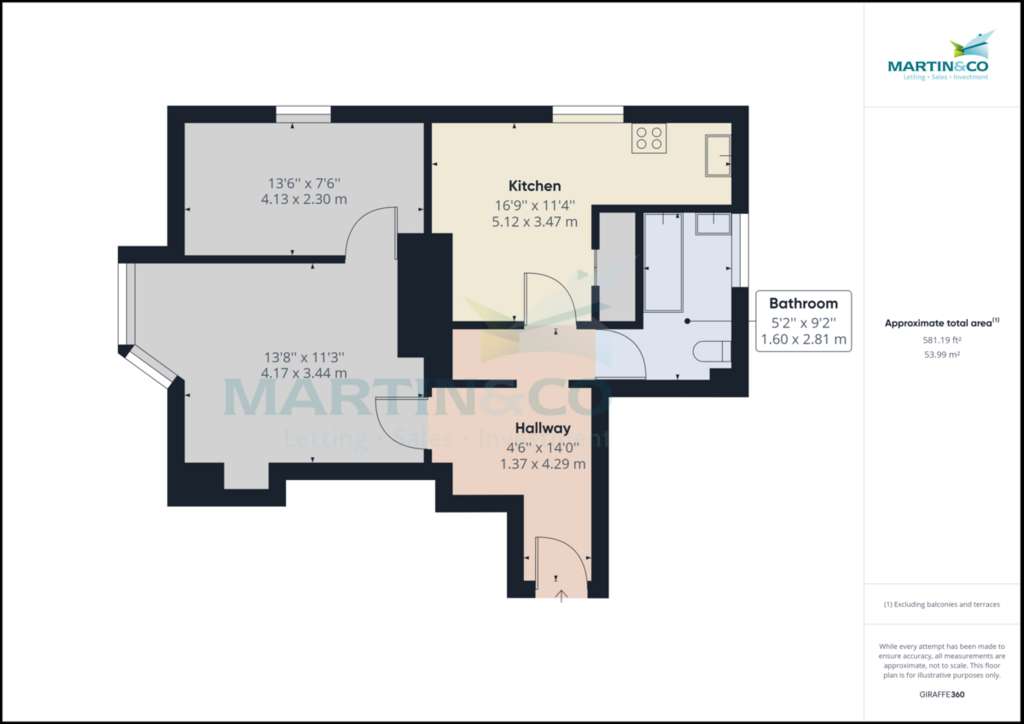 1 bedroom flat to rent - floorplan