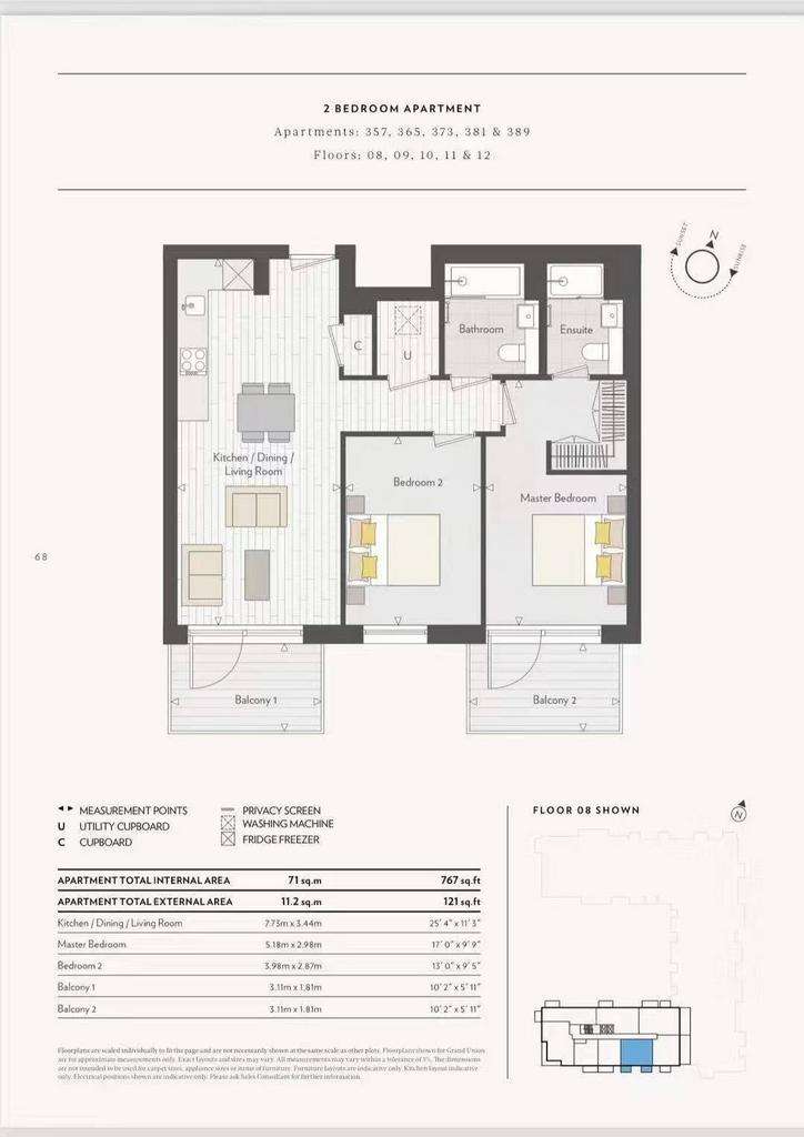 2 bedroom flat to rent - floorplan