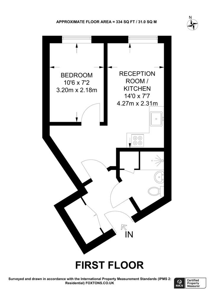 1 bedroom flat to rent - floorplan