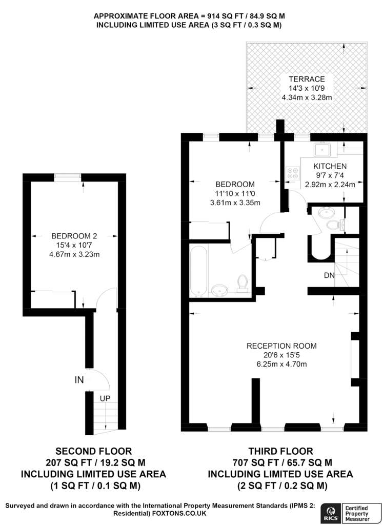 2 bedroom flat to rent - floorplan