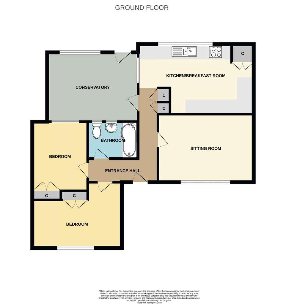 2 bedroom bungalow for sale - floorplan