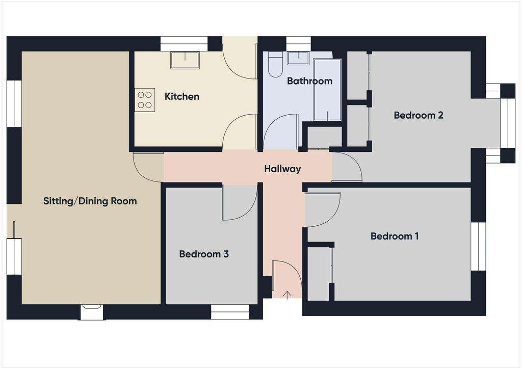 3 bedroom detached bungalow for sale - floorplan