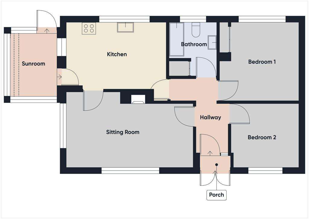 2 bedroom bungalow for sale - floorplan