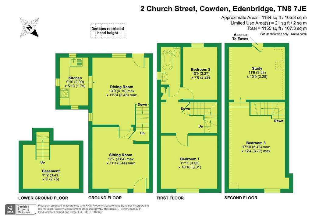 3 bedroom terraced house for sale - floorplan