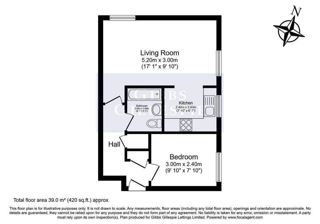 1 bedroom flat to rent - floorplan