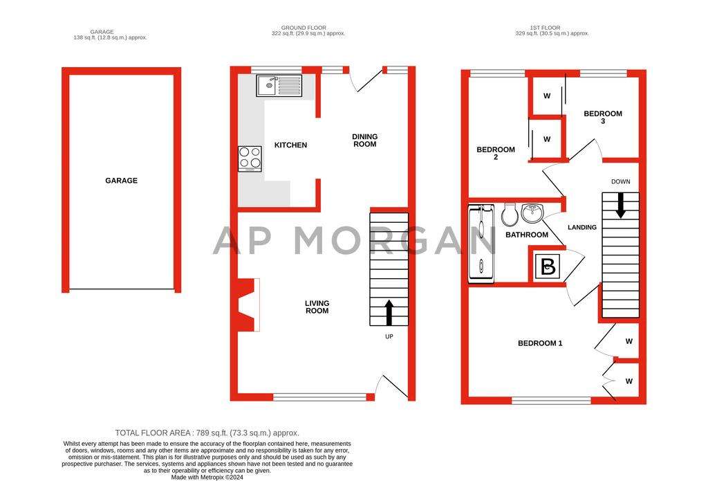 3 bedroom semi-detached house for sale - floorplan