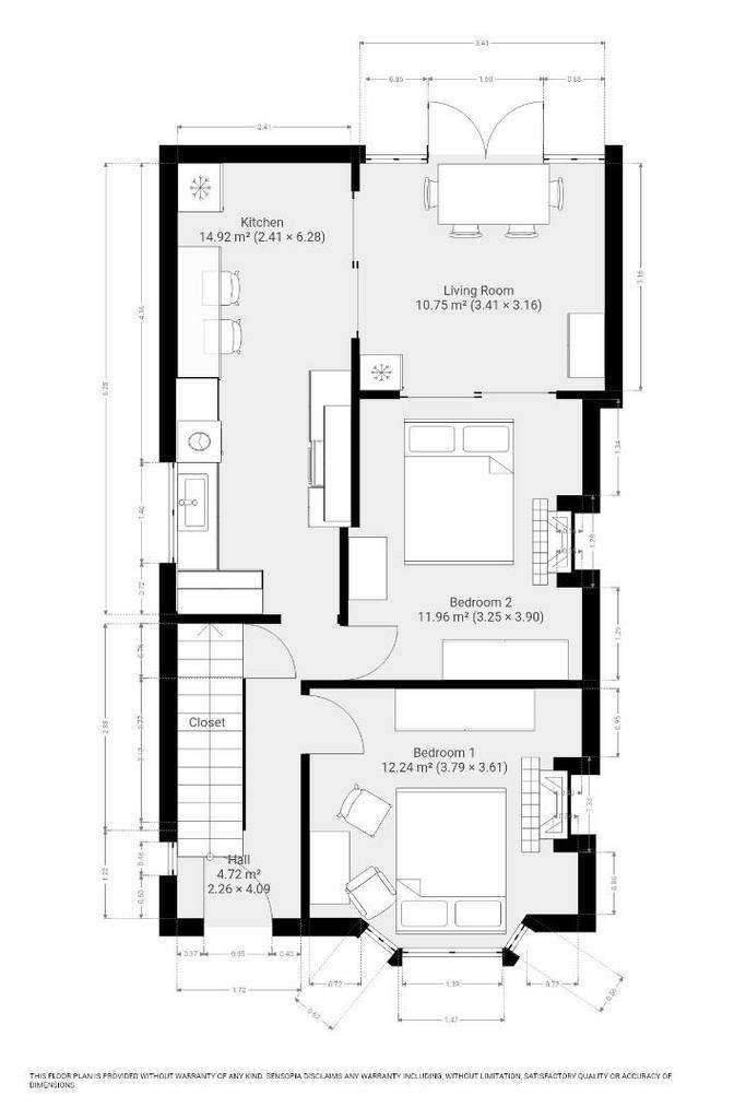 1 bedroom property to rent - floorplan