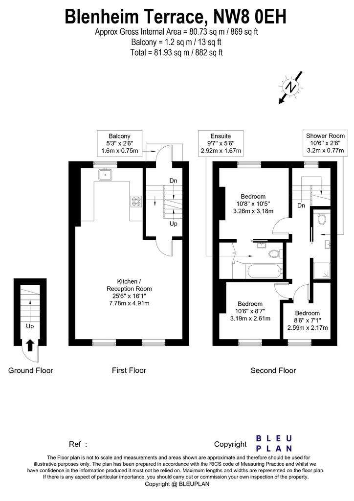 2 bedroom maisonette to rent - floorplan