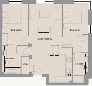 2 bedroom flat for sale - floorplan