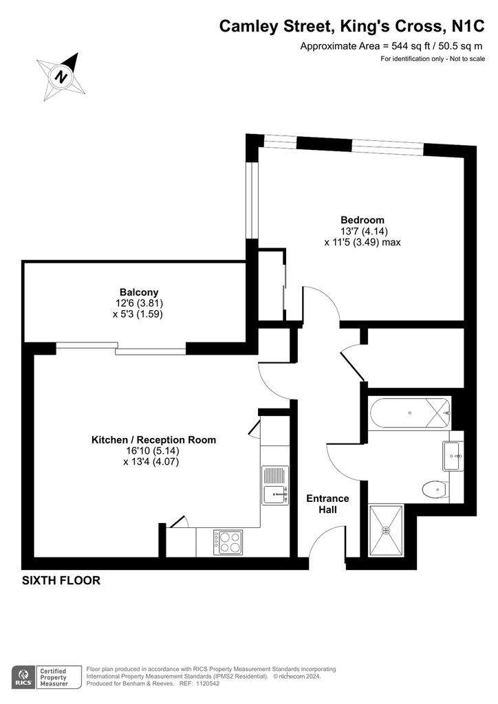 1 bedroom flat for sale - floorplan