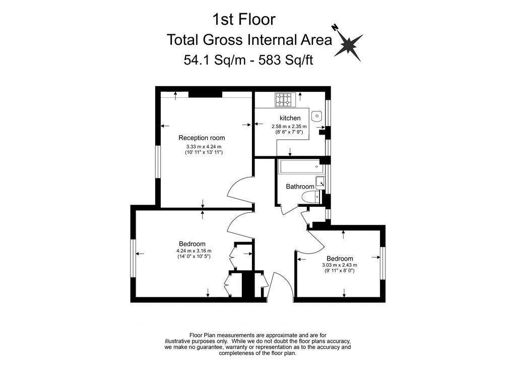 2 bedroom flat for sale - floorplan