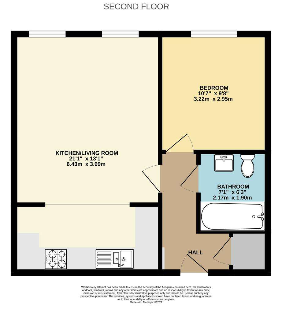 1 bedroom flat for sale - floorplan